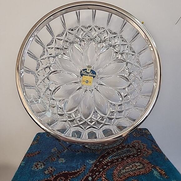 Vintage William Adams Crystal Bowl Silver Rim - West Germany - Picture 5 of 9
